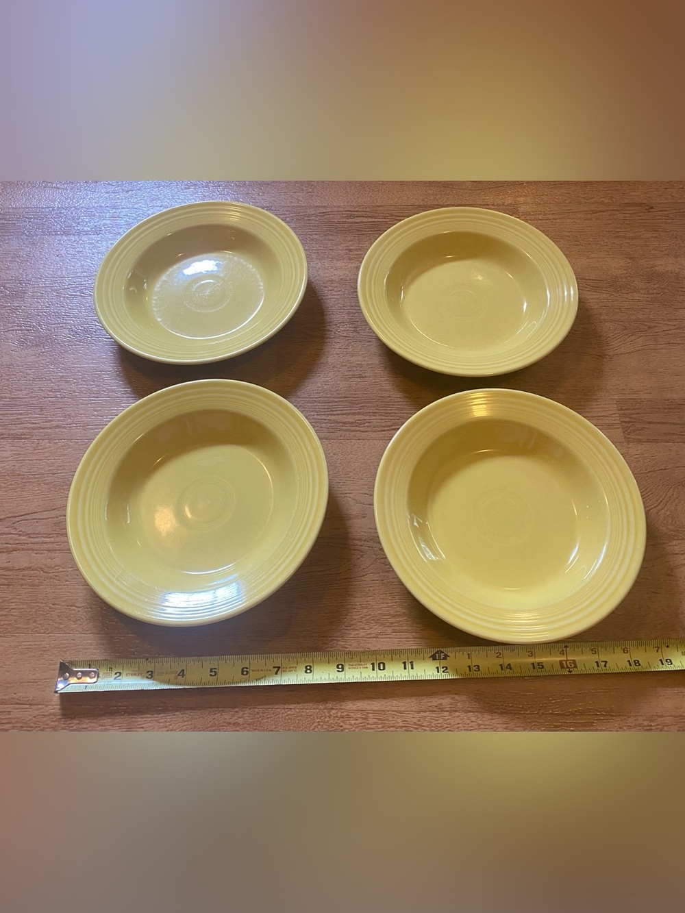 Set of 4 Fiesta Sunflower Yellow 9" Rim Soup Pasta Bowls